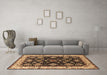 Machine Washable Oriental Brown Industrial Rug in a Living Room,, wshurb1377brn