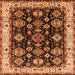 Square Oriental Orange Industrial Rug, urb1377org