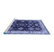 Sideview of Machine Washable Oriental Blue Industrial Rug, wshurb1377blu