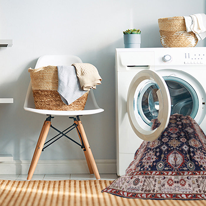 Machine Washable Industrial Modern Purple Lily Purple Rug in a Washing Machine, wshurb1377