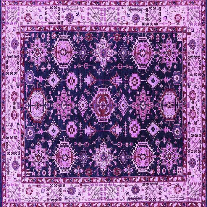 Square Machine Washable Oriental Purple Industrial Area Rugs, wshurb1377pur
