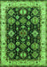 Machine Washable Oriental Green Industrial Area Rugs, wshurb1377grn