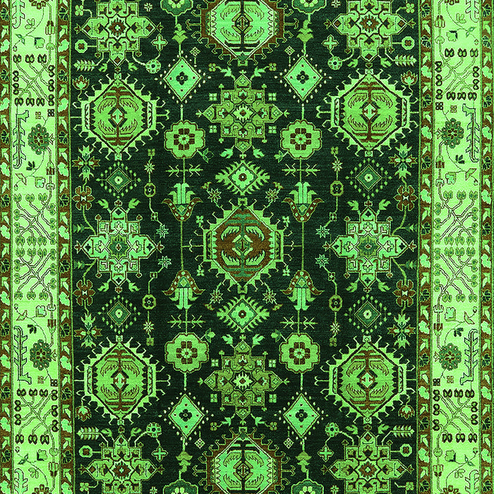 Machine Washable Oriental Green Industrial Area Rugs, wshurb1377grn