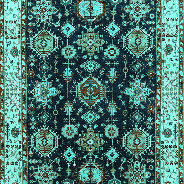 Machine Washable Oriental Turquoise Industrial Area Rugs, wshurb1377turq
