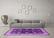 Machine Washable Oriental Purple Industrial Area Rugs in a Living Room, wshurb1377pur