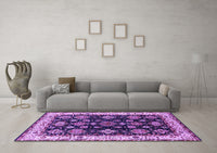 Machine Washable Oriental Purple Industrial Rug, wshurb1377pur