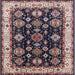 Square Mid-Century Modern Purple Lily Purple Oriental Rug, urb1377