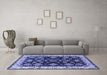 Machine Washable Oriental Blue Industrial Rug in a Living Room, wshurb1377blu