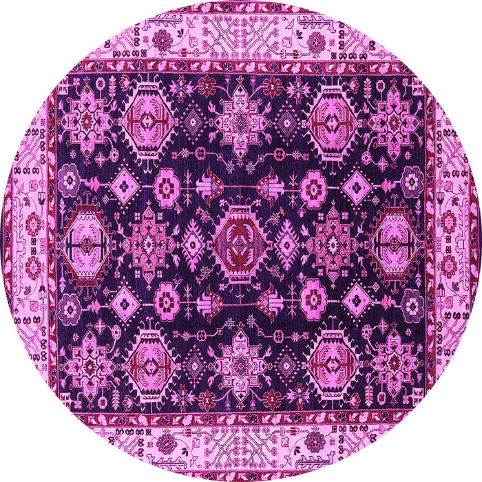 Round Oriental Pink Industrial Rug, urb1377pnk