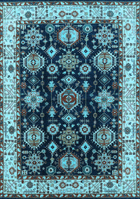 Oriental Light Blue Industrial Rug, urb1377lblu