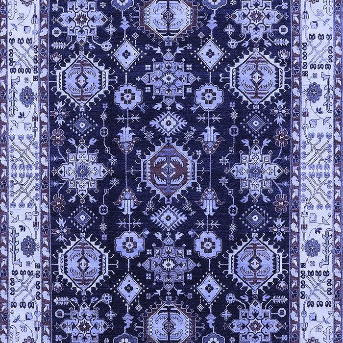Machine Washable Oriental Blue Industrial Rug, wshurb1377blu