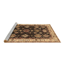 Sideview of Machine Washable Oriental Brown Industrial Rug, wshurb1377brn