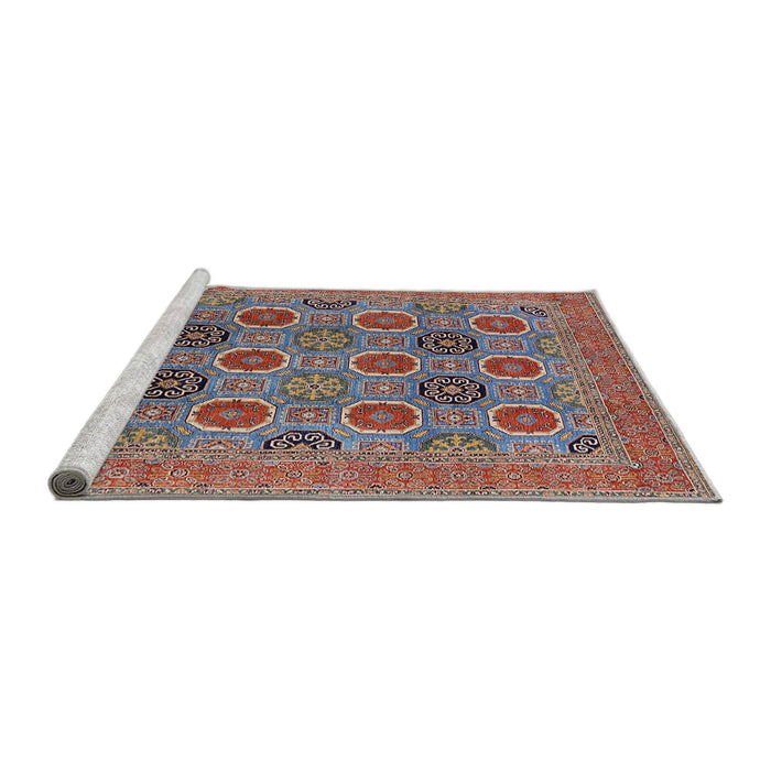 Sideview of Machine Washable Industrial Modern Rosy Brown Pink Rug, wshurb1378