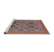 Sideview of Machine Washable Industrial Modern Rosy Brown Pink Rug, wshurb1378