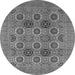 Round Oriental Gray Traditional Rug, urb1378gry