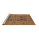 Sideview of Machine Washable Oriental Brown Traditional Rug, wshurb1378brn