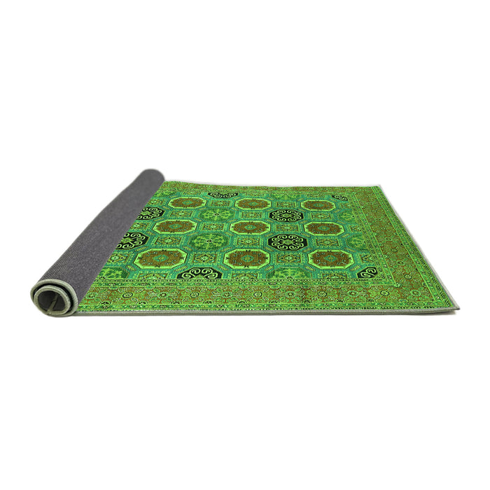 Sideview of Oriental Green Traditional Rug, urb1378grn