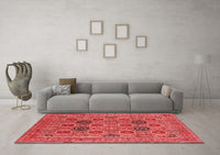 Machine Washable Oriental Red Traditional Rug, wshurb1378red