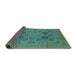 Sideview of Oriental Turquoise Traditional Rug, urb1378turq