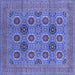 Square Oriental Blue Traditional Rug, urb1378blu