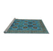 Sideview of Machine Washable Oriental Light Blue Traditional Rug, wshurb1378lblu