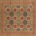 Square Machine Washable Oriental Brown Traditional Rug, wshurb1378brn