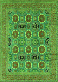 Oriental Green Traditional Rug, urb1378grn