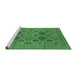 Sideview of Machine Washable Oriental Emerald Green Traditional Area Rugs, wshurb1378emgrn