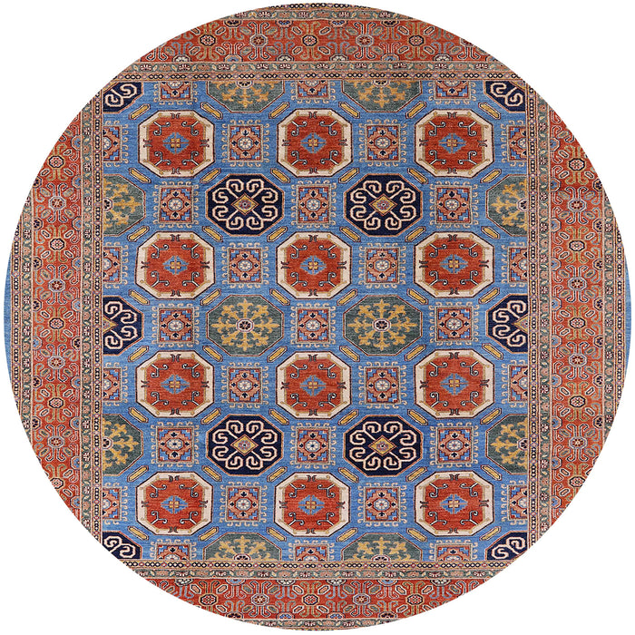 Round Machine Washable Industrial Modern Rosy Brown Pink Rug, wshurb1378