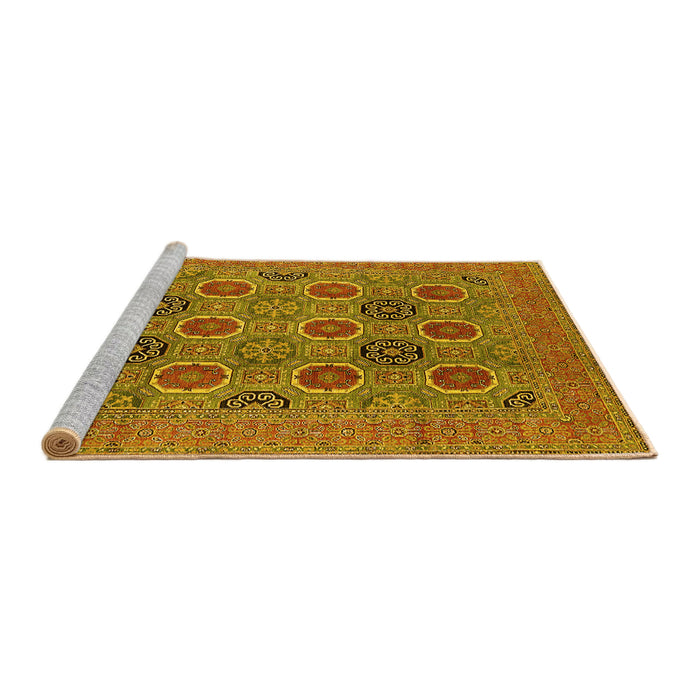 Sideview of Machine Washable Oriental Yellow Traditional Rug, wshurb1378yw