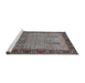 Sideview of Machine Washable Industrial Modern Purple Rug, wshurb1379