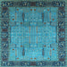 Square Oriental Light Blue Traditional Rug, urb1379lblu