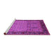 Sideview of Machine Washable Oriental Pink Traditional Rug, wshurb1379pnk