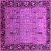 Square Machine Washable Oriental Pink Traditional Rug, wshurb1379pnk