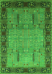 Oriental Green Traditional Rug, urb1379grn