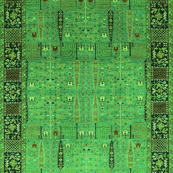 Oriental Green Traditional Rug, urb1379grn