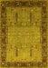 Oriental Yellow Traditional Rug, urb1379yw