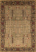 Machine Washable Oriental Brown Traditional Rug, wshurb1379brn