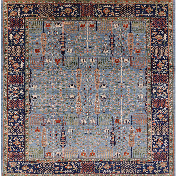 Square Mid-Century Modern Purple Oriental Rug, urb1379