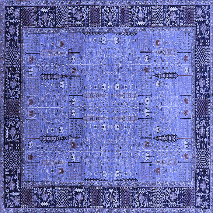 Square Oriental Blue Traditional Rug, urb1379blu