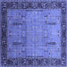 Square Oriental Blue Traditional Rug, urb1379blu