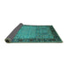 Sideview of Oriental Turquoise Traditional Rug, urb1379turq