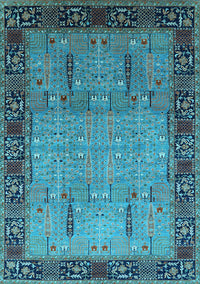 Oriental Light Blue Traditional Rug, urb1379lblu