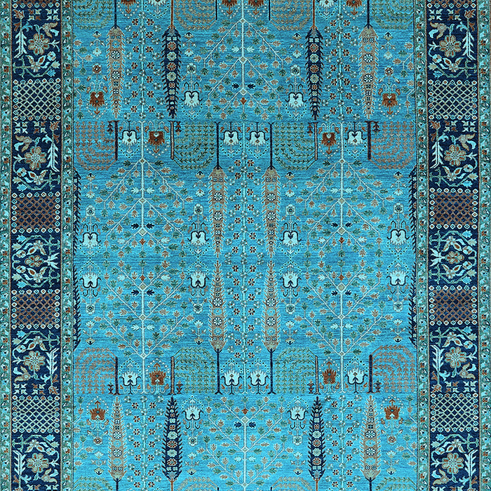 Oriental Light Blue Traditional Rug, urb1379lblu