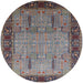 Round Mid-Century Modern Purple Oriental Rug, urb1379