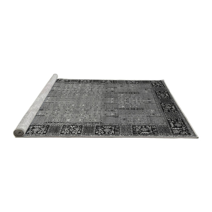 Sideview of Machine Washable Oriental Gray Traditional Rug, wshurb1379gry