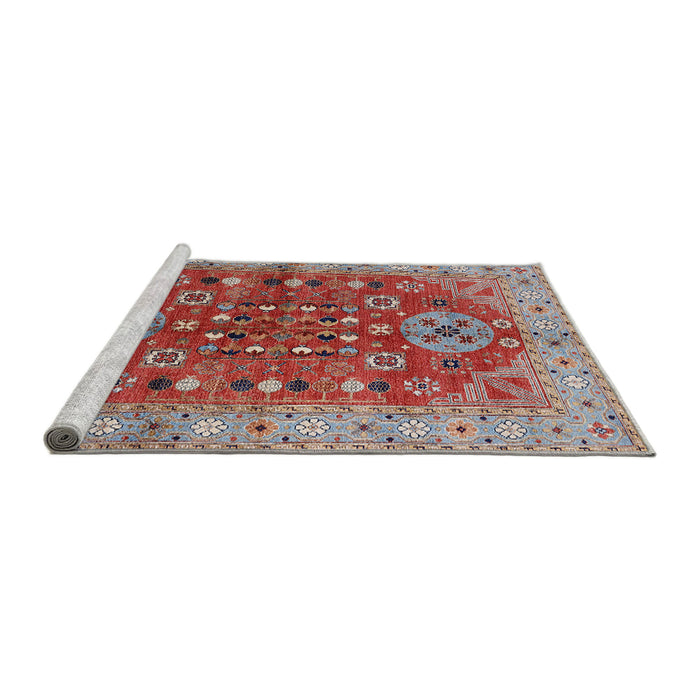 Sideview of Machine Washable Industrial Modern Red Rug, wshurb1380