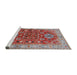 Sideview of Machine Washable Industrial Modern Red Rug, wshurb1380