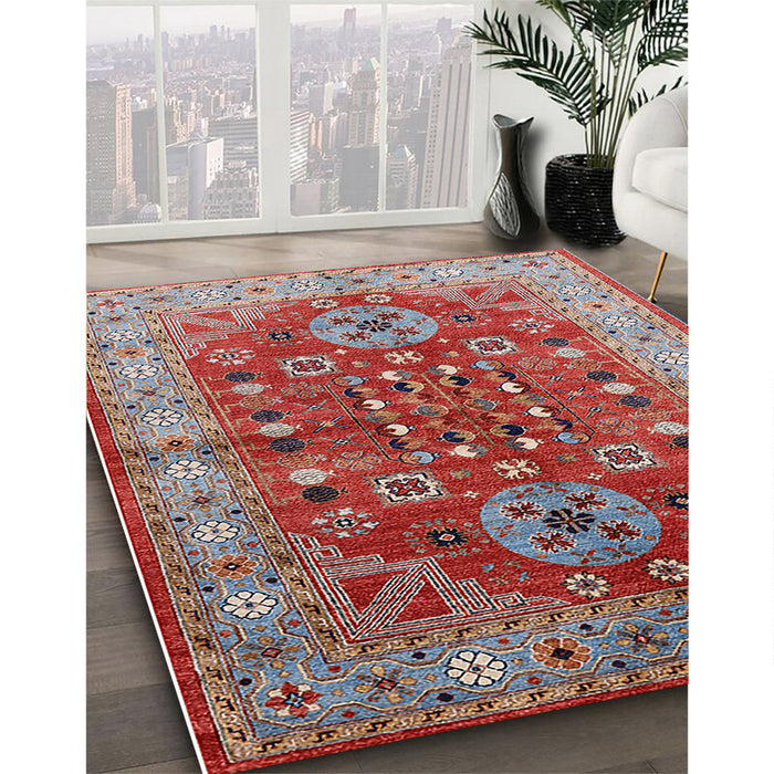 Machine Washable Industrial Modern Red Rug in a Family Room, wshurb1380
