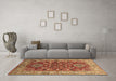 Machine Washable Oriental Brown Industrial Rug in a Living Room,, wshurb1380brn